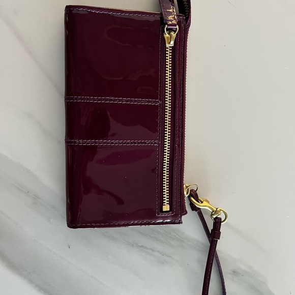 Coach Burgundy Patent Leather Wristlet/Wallet - Picture 4 of 5